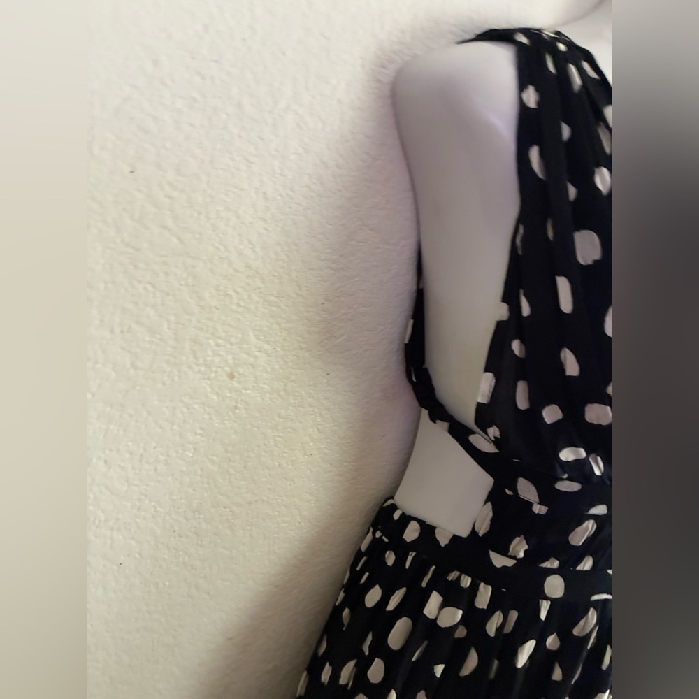 ASOS  Front Slits Back Cut Out Black and White Patterned Maxi  Beach Dress 2 - Picture 8 of 14